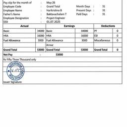 Before - Payslip Date Edit