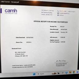 Donation Receipt Amount Edit
