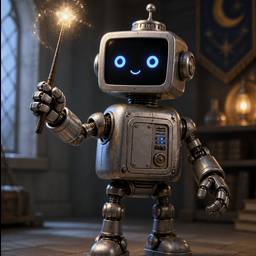 Cute Robot with Magic Wand