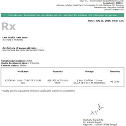 Vorher - Text in medizinischem Rezept bearbeiten
