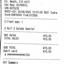 After - Edited Retail Receipt