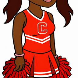 After - Red Pom-Pom Cheerleader