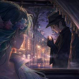 Depois - Cena de anime em Xangai ao anoitecer