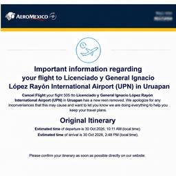 Flight Itinerary Text Edit