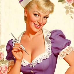 Vintage Pinup Nurse Art