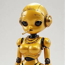 Antes - Baforada de fumaça de robô dourado