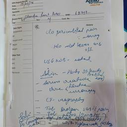 Before - Handwritten Medical Note Edit