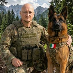 Italian Flag Military Dog Edit