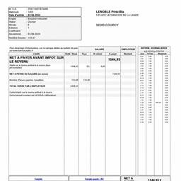 Après - Modifier le Texte de Date sur un Bulletin de Salaire