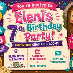 Adventure Kids Birthday Invite