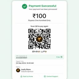 Après - Écran de paiement réussi UPI