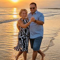 Beach Sunset Couple Dance