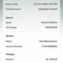 EasyPaisa Receipt Edit
