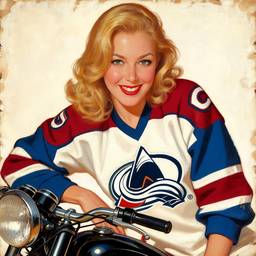 Vintage Pin-Up Hockey Art