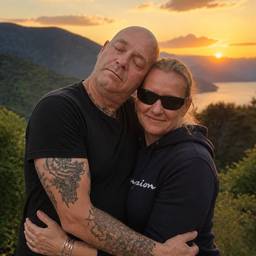 Sunset Couple Embrace