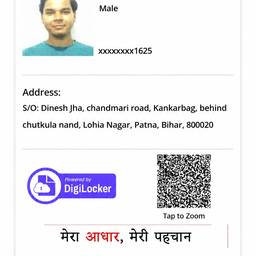 After - Aadhaar Card DOB Edit