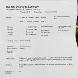 Medical Discharge Summary Edit