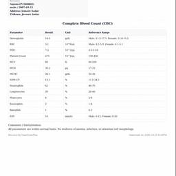 Medical Lab Report Edit