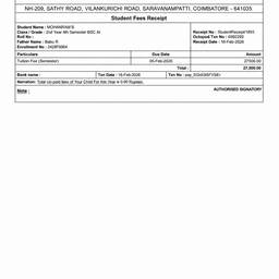 Watermark-Free Fee Receipt