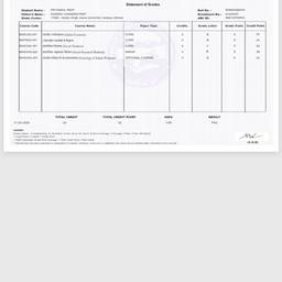Avant - Correction du Texte des Résultats du Relevé de Notes
