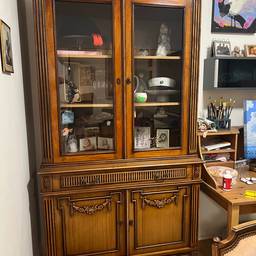 Before - Bleached Wood China Cabinet