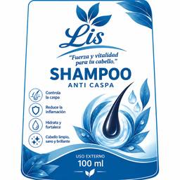Blue Shampoo Bottle Label