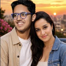 Romantic Sunset Couple Portrait